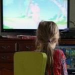 child watching tv
